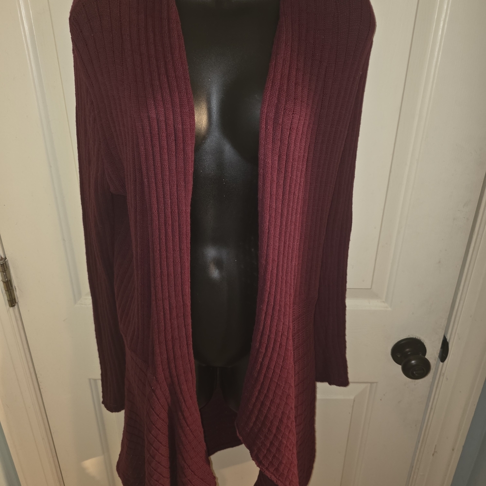 St. John's Bay Deep Red Open Cardigan